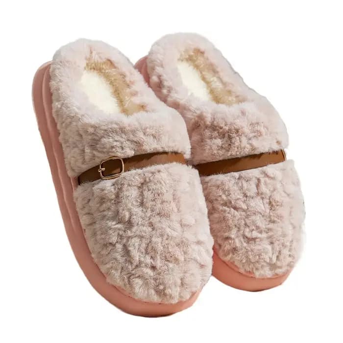 Pantoufles chaudes en peluche Patchwork confortables, semelle épaisse, pantoufles d'intérieur moelle