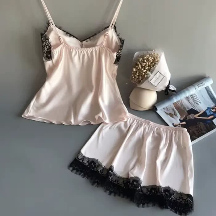 Ensemble pyjama en Satin et dentelle pour femmes