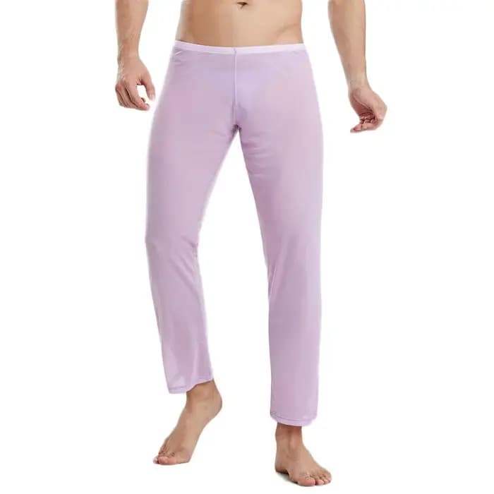Homme bas de sommeil pantalons longs vêtements de nuit Sexy maille respirant Slip hommes