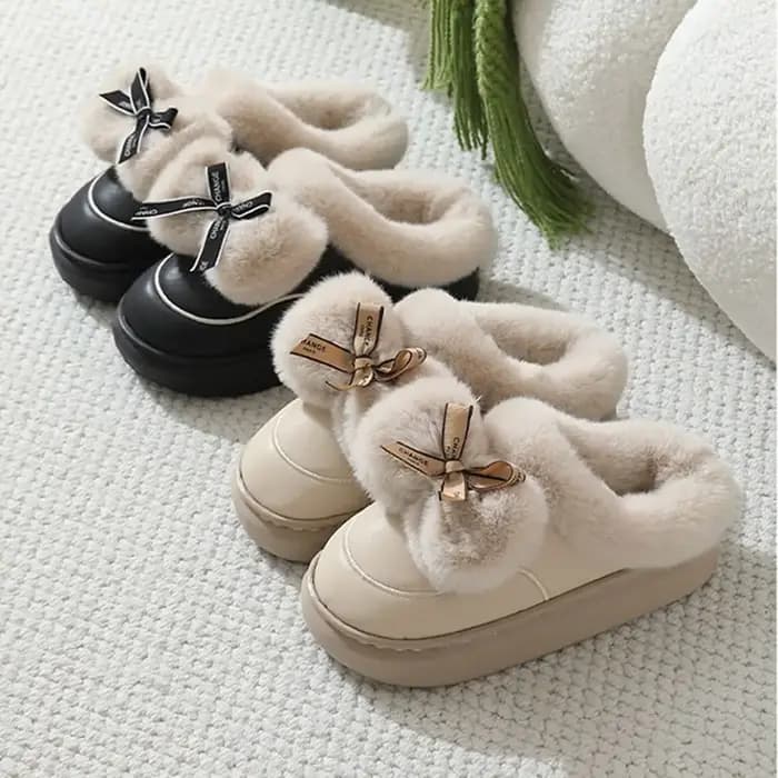 Pantoufles en coton avec nœuds imperméables et durables