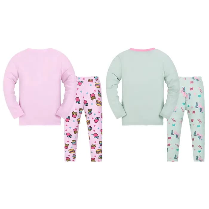 Ensemble pyjama pour filles – Vêtements Pjs pour tout-petits avec pantalons pour enfants de 2 à 9 ans