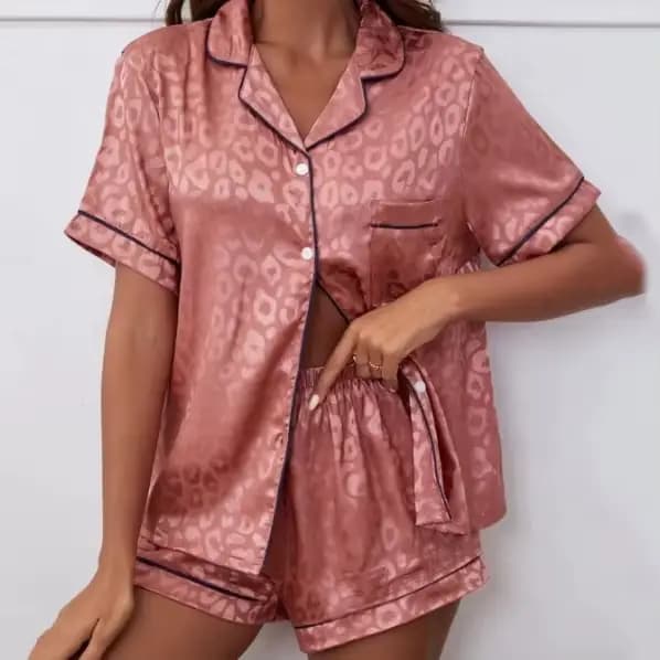 Grande taille 3XL femme Pyjamas ensemble printemps été à manches courtes Shorts vêtements de nuit ample décontracté
