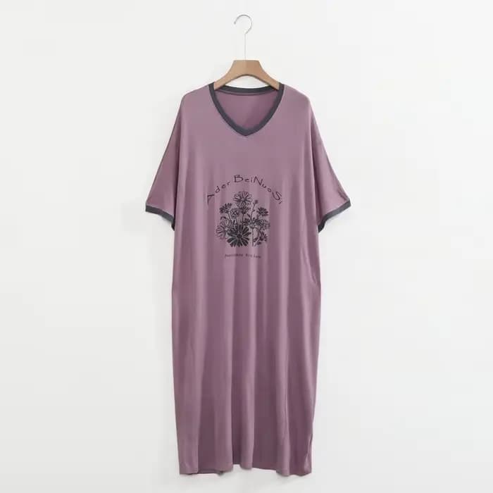 Vêtements de nuit femme dessin animé imprimé chemise