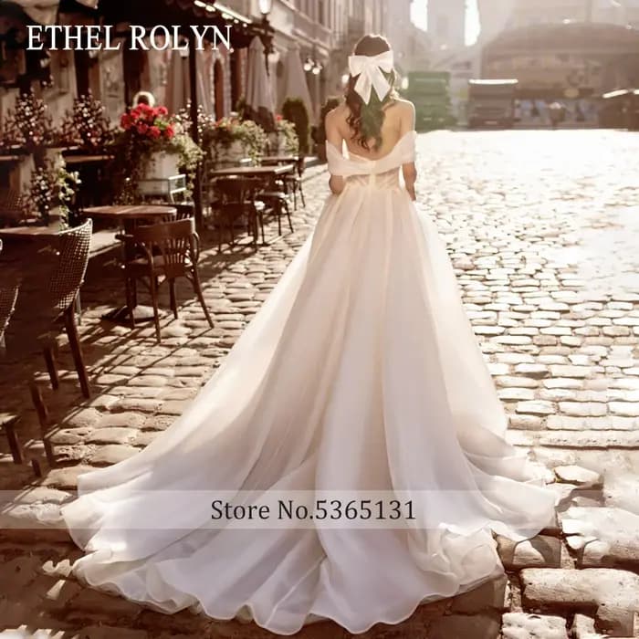 ETHEL ROCircN-Robe de mariée trapèze sexy en mousseline de soie pour femmes