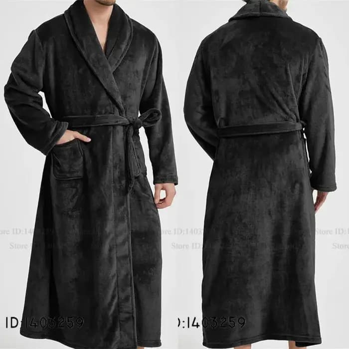 Hiver épaissir flanelle longue Robe Couple vêtements de nuit Kimono peignoir