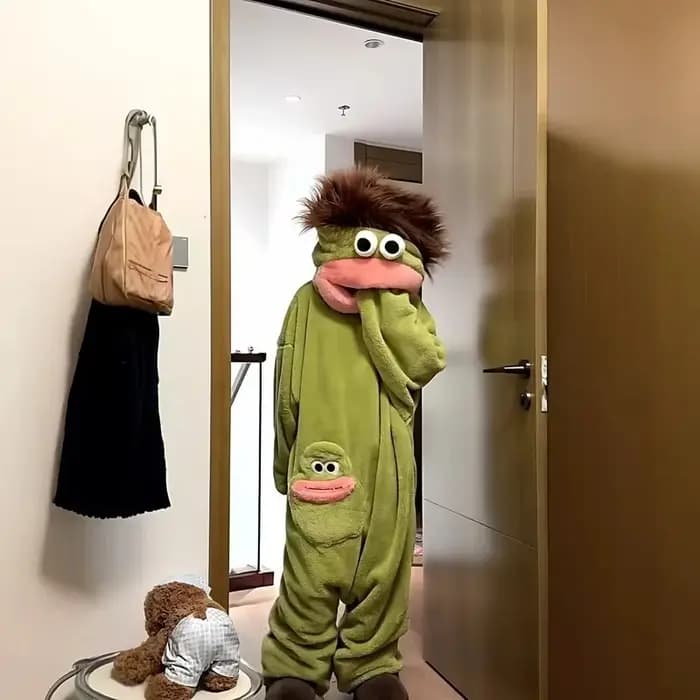 Nouvelle combinaison-pyjama 2026 Grenouille triste à poils longs