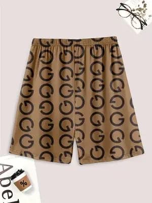 Ensemble pyjama pour homme à manches courtes et short avec imprimés lettre "G"