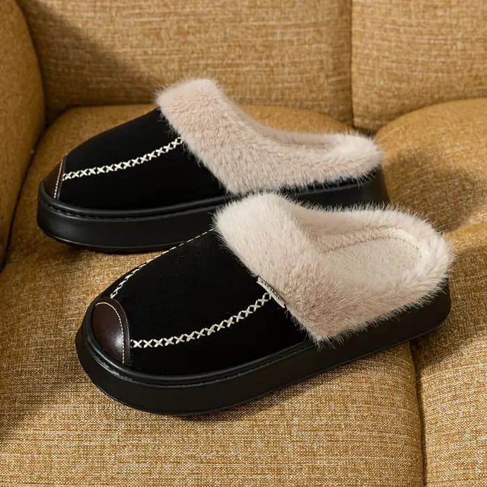 Mode femmes pantoufles hiver doux semelle épaisse intérieur et extérieur chaleur confort respirant antidérapant décontracté Couple maison chaussures