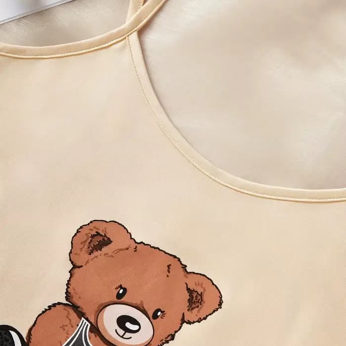 Ensemble pyjama pour femme avec imprimé ours en peluche