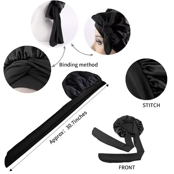 Femmes Satin solide chapeau De couchage nuit Bonnet De sommeil soins capillaires