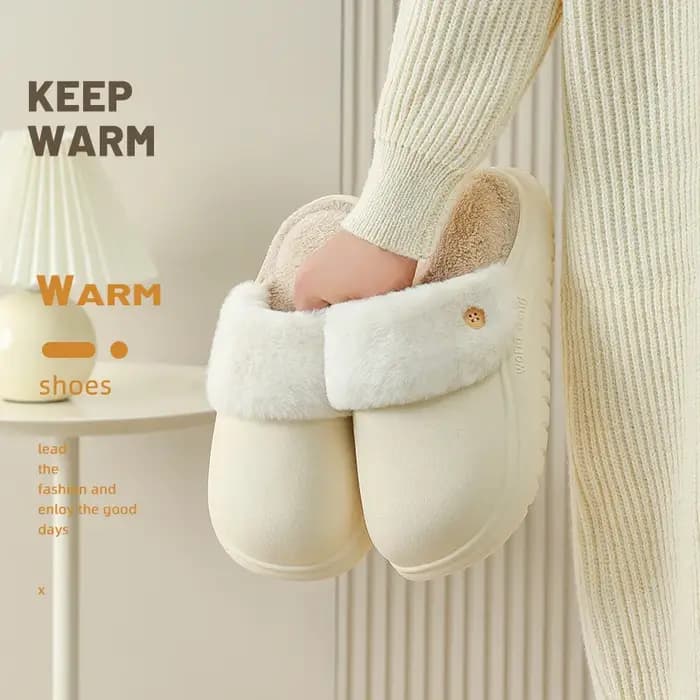 Pantoufles d'hiver en coton lavables pour femmes et hommes
