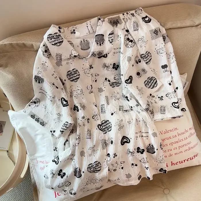 Kawaii Hello Kittys pyjamas femmes maison vêtements ensemble été à manches courtes Shorts