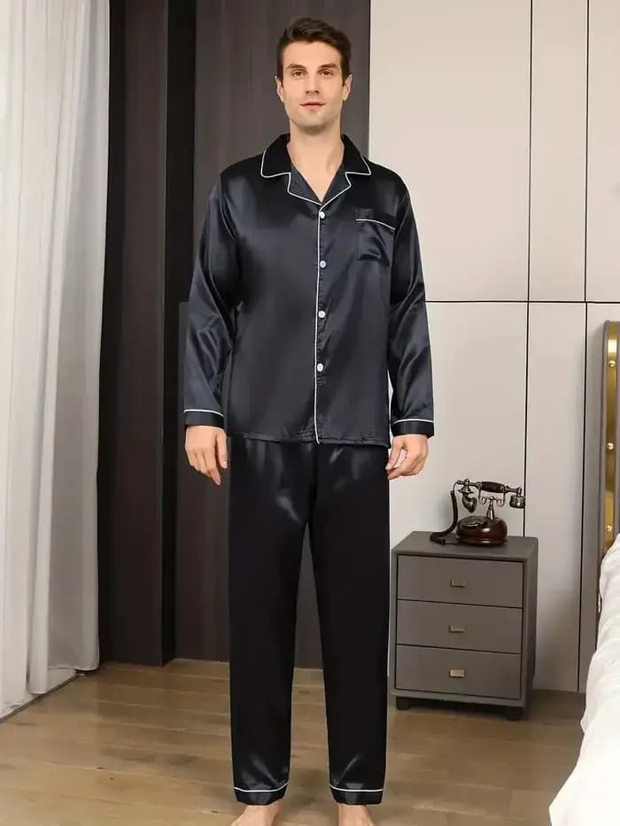 Ensemble de pyjama en satin pour homme