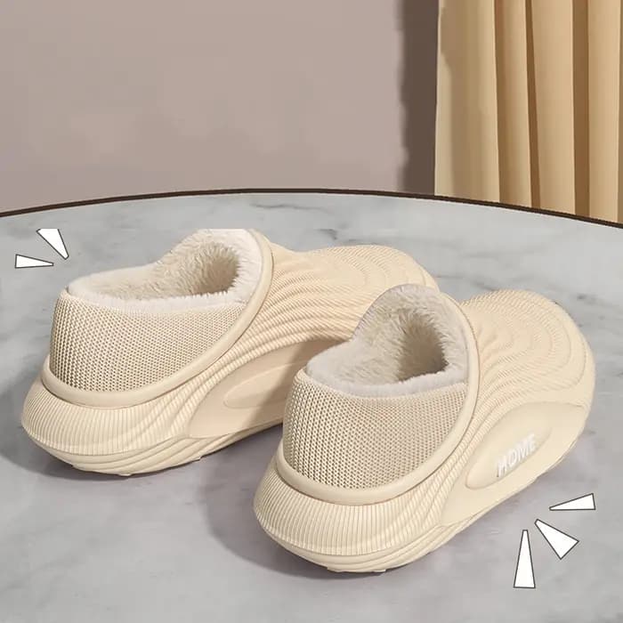 Pantoufles chaudes en peluche EVA pour hommes et femmes, décontractées, plateforme d'hiver, chaussur