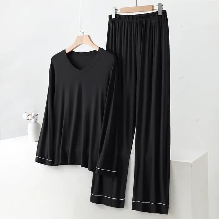 Printemps automne Pyjamas pour hommes nouveau Modal à manches longues chemise pantalon costume vêtements de nuit amples