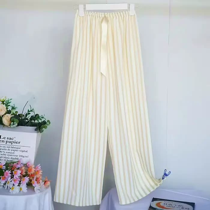 Mode rayé pyjama pantalon pour femmes doux ceinture printemps vêtements de nuit pour enfants