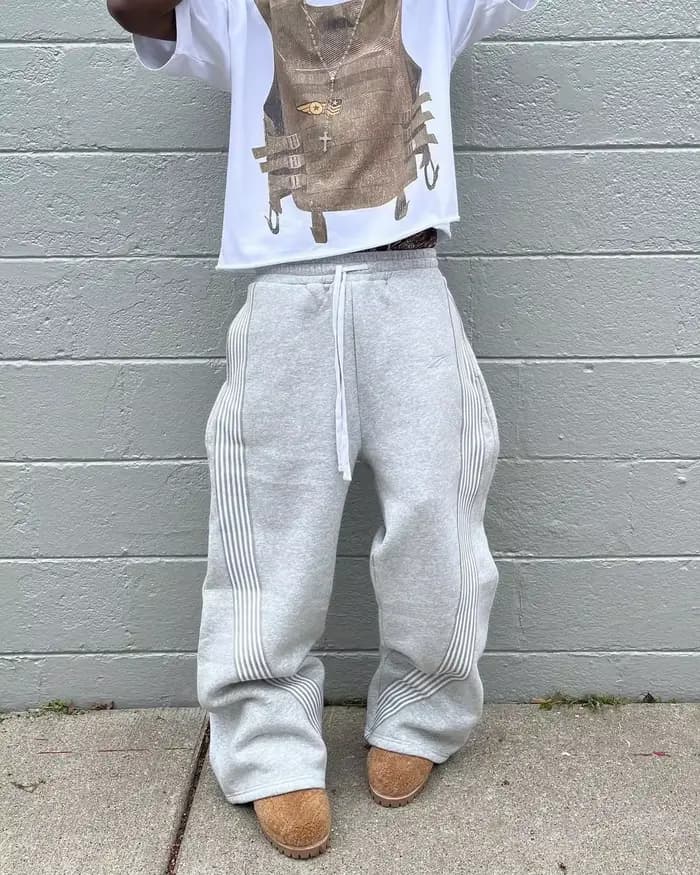Pantalon ample à jambes droites pour hommes et femmes