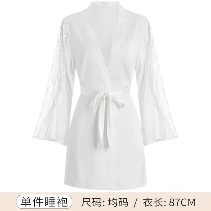 Peignoir femme 2025 nouvelle Lingerie Sexy pyjamas dentelle mince peignoir en soie petite poitrine c