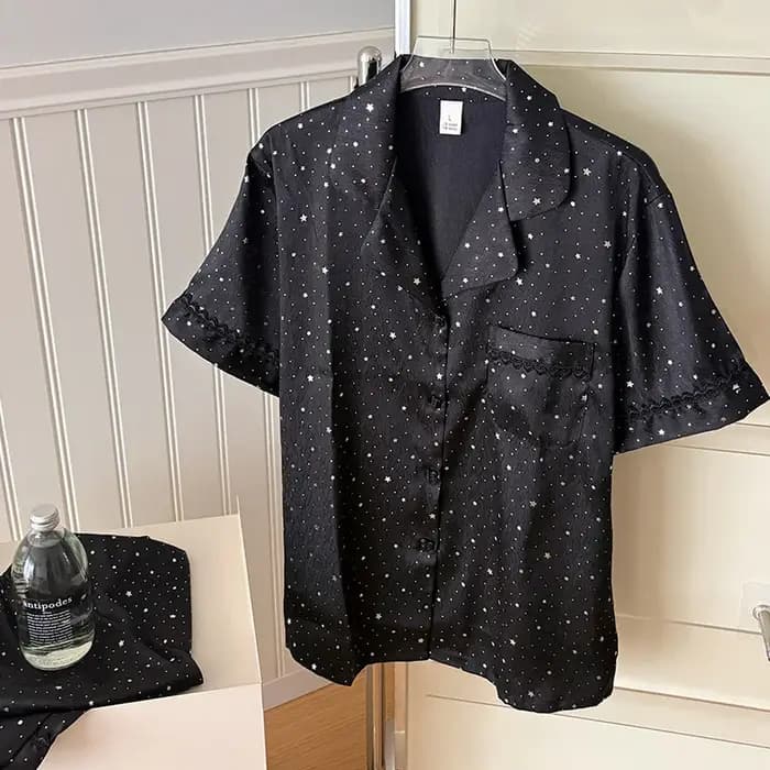 Pyjama scintillant à manches courtes 2026 pour femme