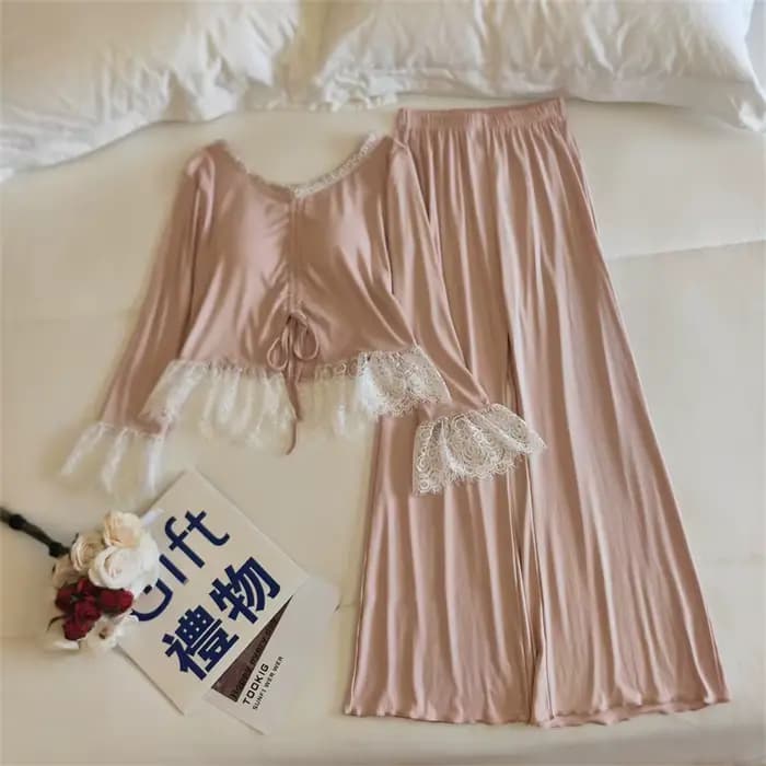 Ensemble pyjama princesse en dentelle pour femmes