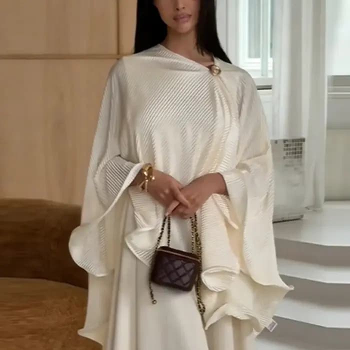Ensemble Robe et Châle Élégant et Rétro pour Femme, Style Romantique et Gracieux, Idéal pour Rendez-