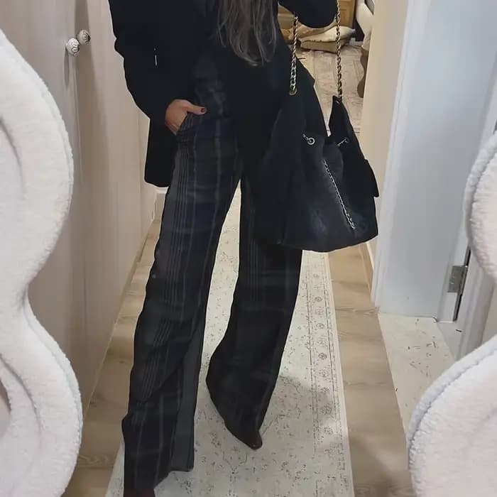 Ensemble deux pièces pour femmes, vêtements assortis, Slim, à carreaux, asymétrique, épaules dénudée