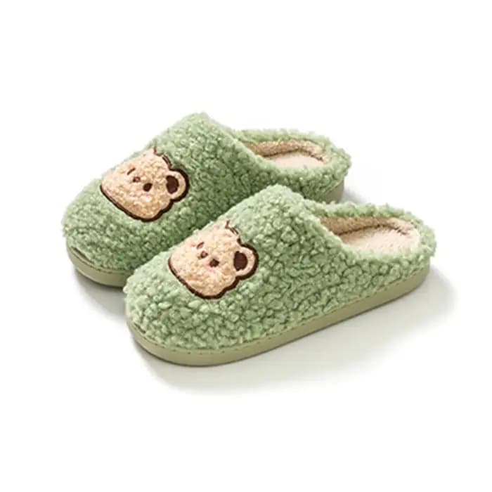 Pantoufles ours en peluche décontractées et mignonnes