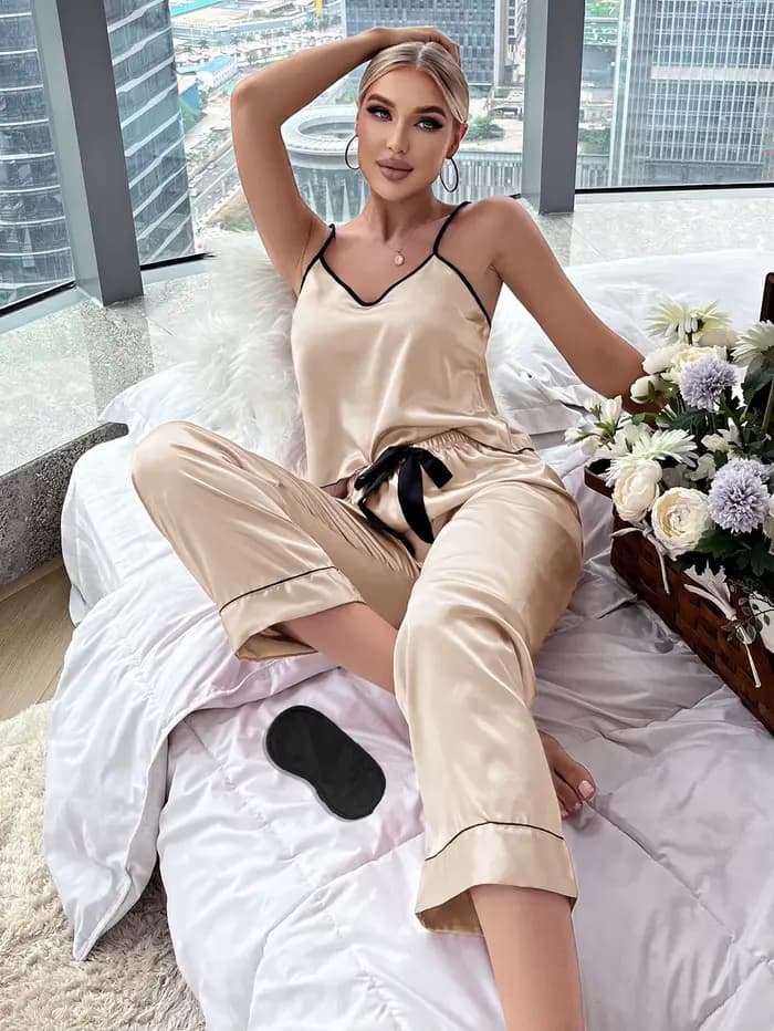 Pyjama à Bretelles et Jambes Droites pour Maison, Vêtement de Printemps et d'Été