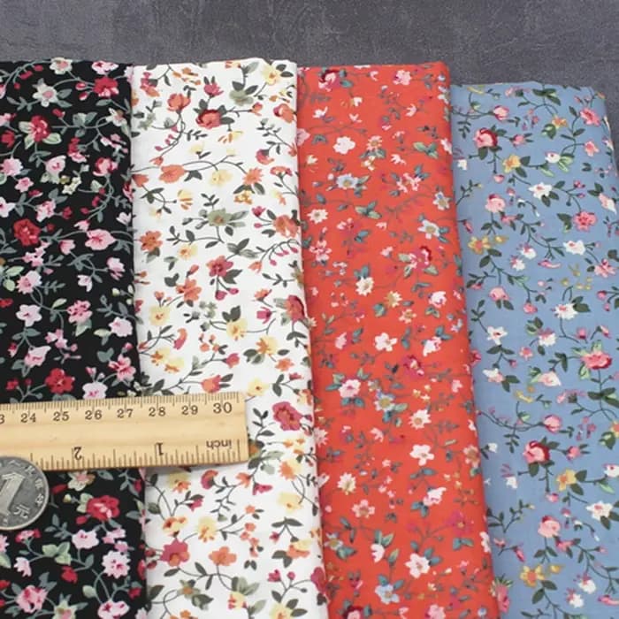 Tissu en Popeline de Coton à Motif Floral Doux et Respirant