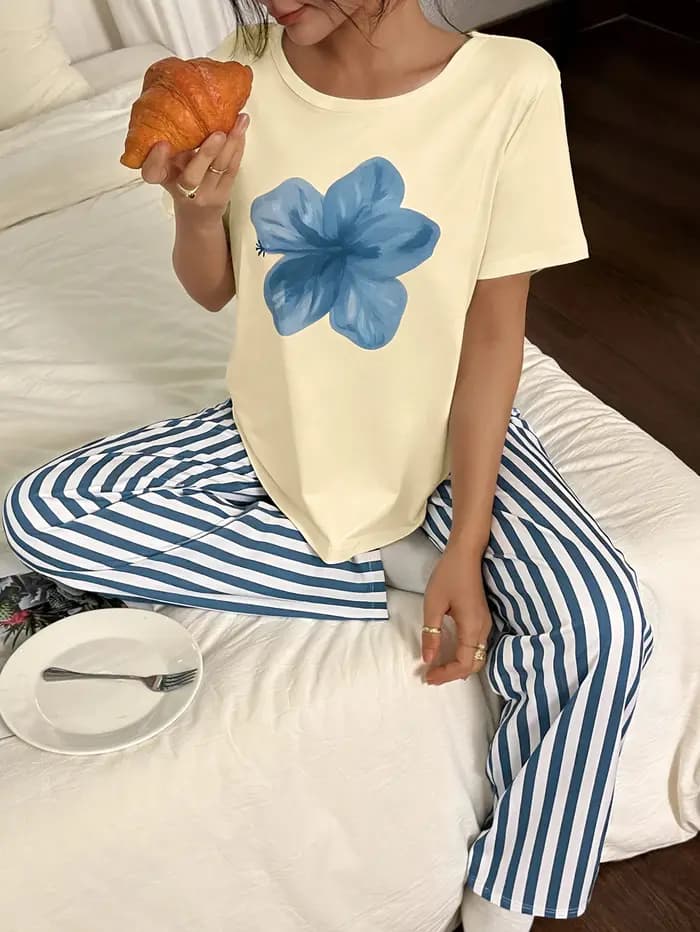 Ensemble de pyjamas pour femmes printemps/été en 2 pièces
