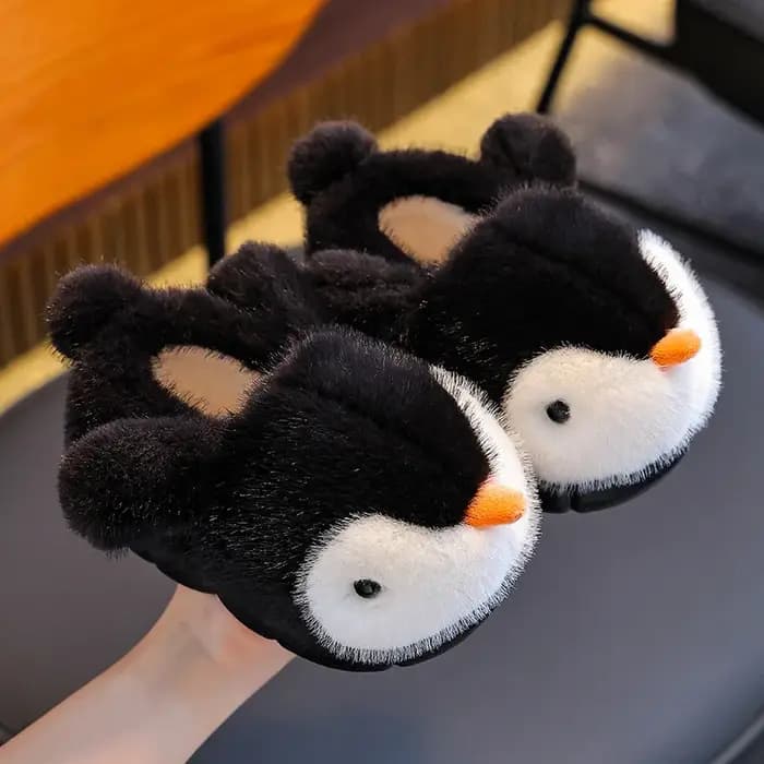 Mignon pingouin garçons filles coton pantoufles 2025 nouvelle mode d'hiver enfants Eva