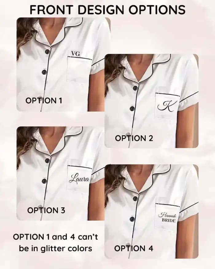 Pyjama de mariée en soie personnalisé