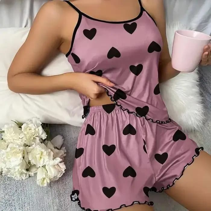 Ensemble pyjama d'été décontracté 2 pièces pour femme
