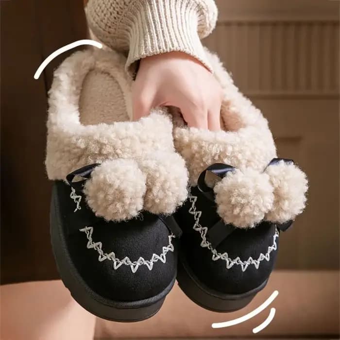 Pantoufles en peluche de coton antidérapantes durables