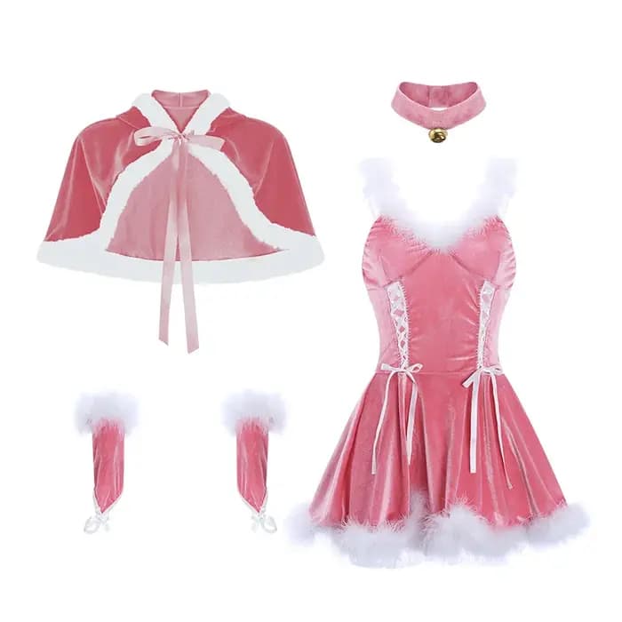 Chemise de nuit de noël rose pour femmes
