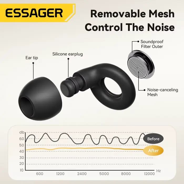 ESSAGER Bouchons d'oreille antibruit pour dormir
