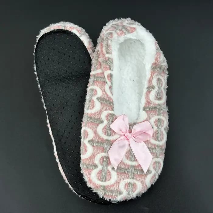 Chaussons d'intérieur moelleux pour femme avec nœud