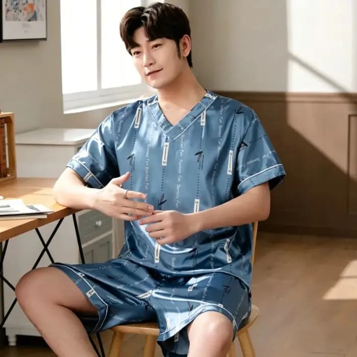 Ensemble de pyjama grande taille pour homme – Nouvelle collection été – Imprimé tendance – Vêtements de nuit