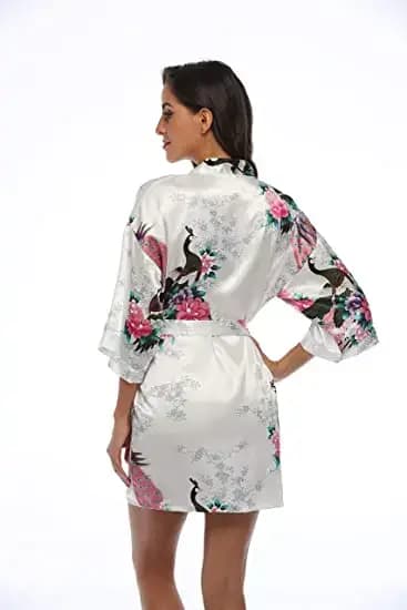 Peignoir en Satin Sexy pour Femme, Vêtement de Nuit à la Mode, InjKimono