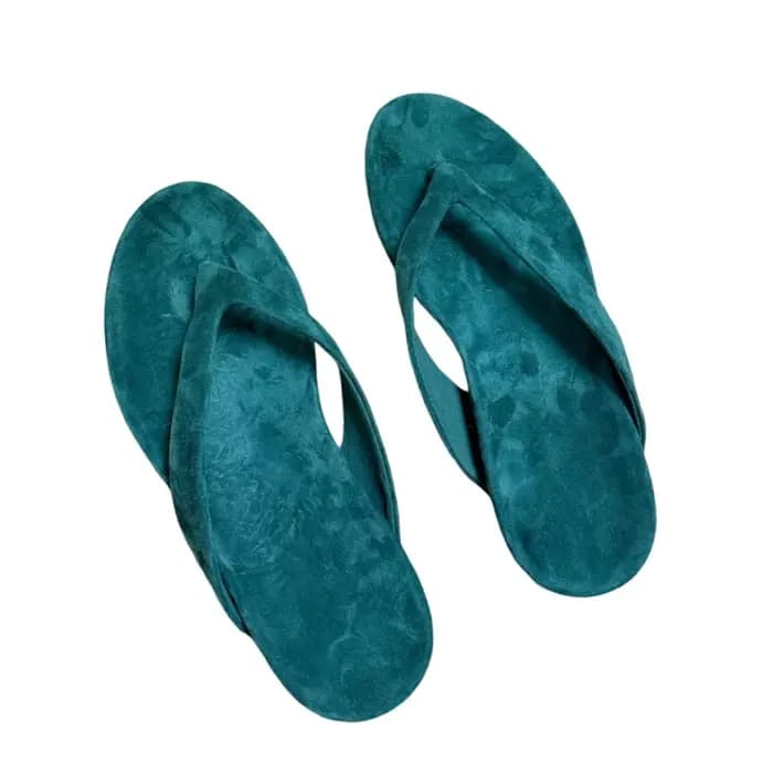 Tongs de plage confortables en cuir suédé de mouton pleine fleur 100 %