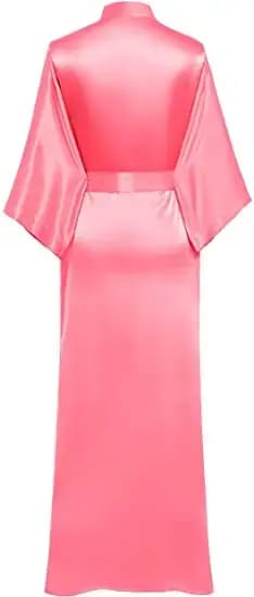 Peignoir Sexy en Satin Soyeux Extra Long pour Femme