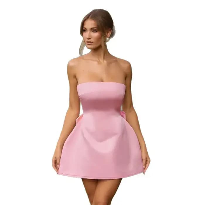 Robe Courte en Satin de Soie pour Femme