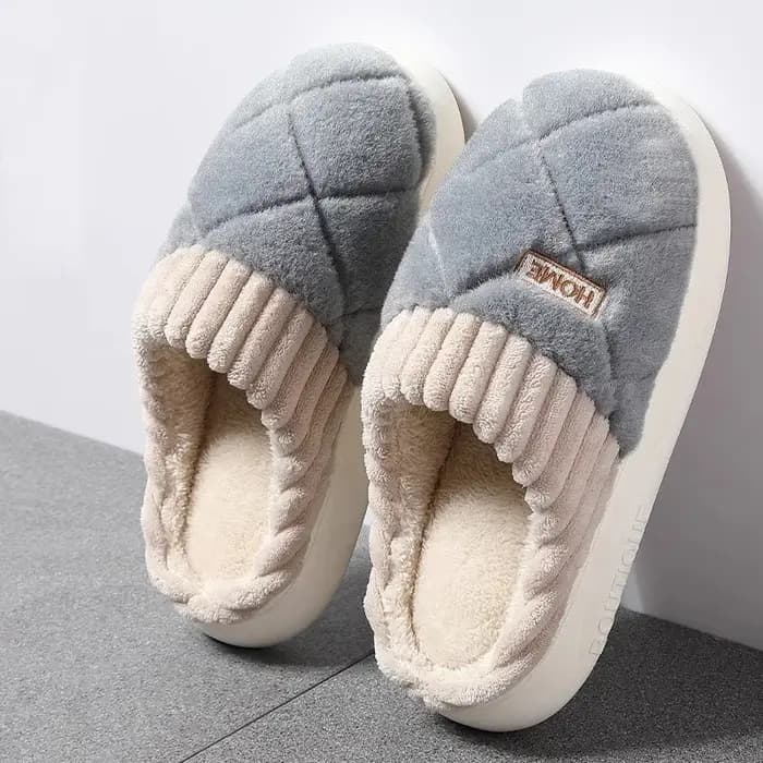 Pantoufles de maison décontractées pour femmes, pantoufles en peluche à fond souple, pantoufles ther