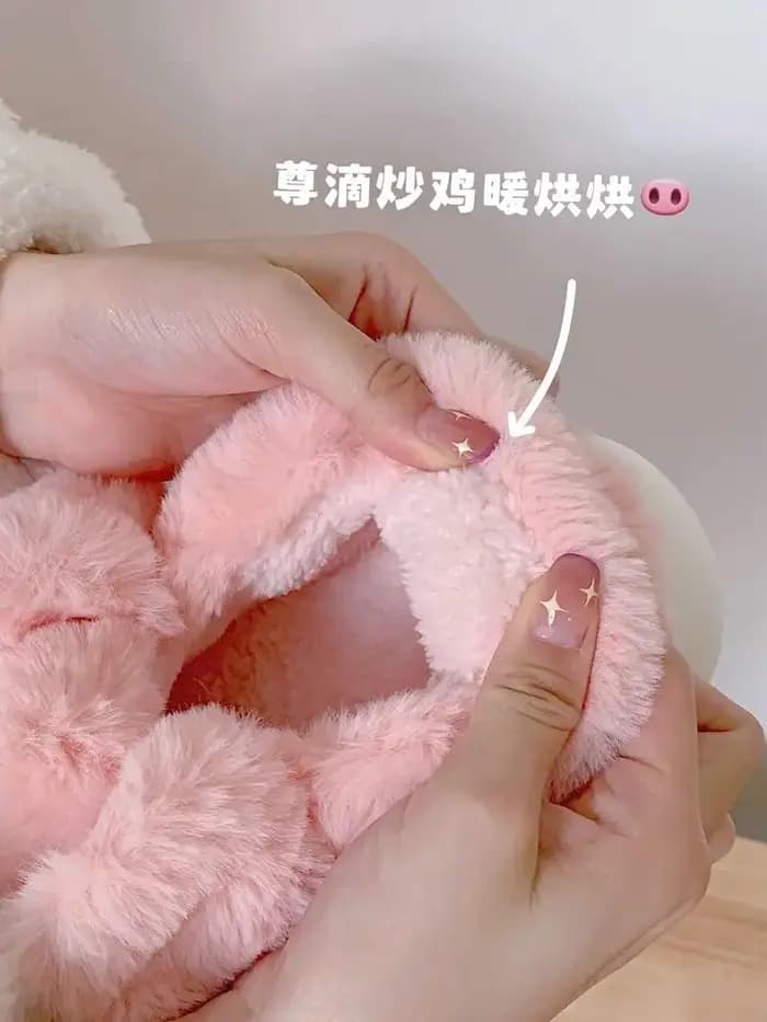 Feerldi – pantoufles de cochon moelleuses roses pour femmes