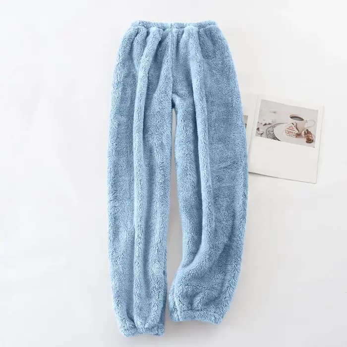 Pyjamas pantalons pour femmes chaud hiver couleur unie vêtements de nuit