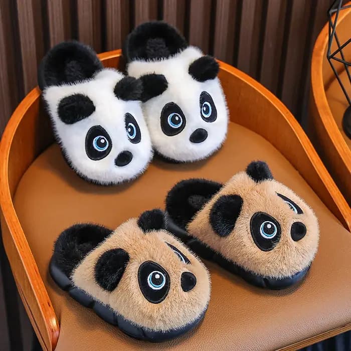 Adorables pantoufles d'hiver en coton chaud Panda