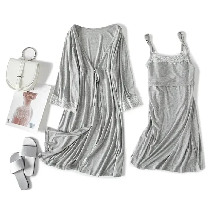2 pièces/ensemble pyjama de grossesse vêtements de nuit allaitement femme enceinte fronde