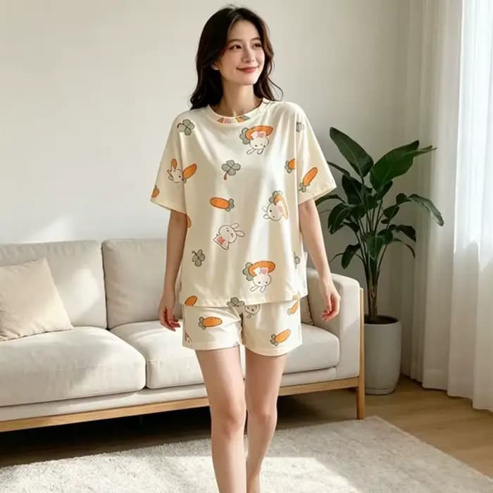 Pyjama pour femmes, ensemble deux pièces décontracté