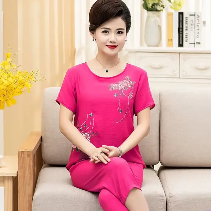 Été femmes Pijama Adulto Feminino XL-4XL grande taille lin coton imprimé pyjama ensemble