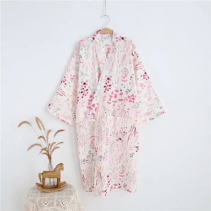 Peignoir kimono japonais pour femmes, nouveau style, printemps et été, 2024 pur coton gaze, robe de